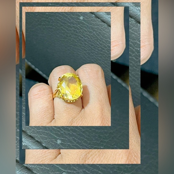 ๐๐sold๐๐Oval Shape Citrine Solitaire Ring - Picture 8 of 9